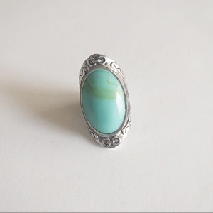 Women’s Silver Turquoise Stone Ring